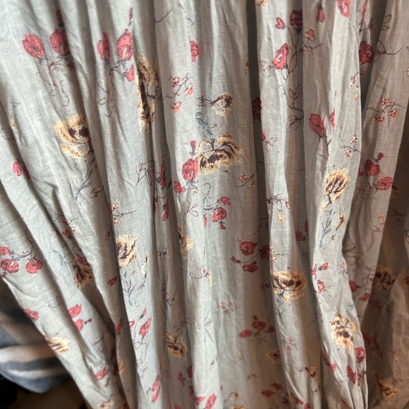 Free People Light Gray Floral Maxi Dress with Blue Border - Picture 7 of 11